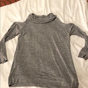 Cold shoulder cowl neck top